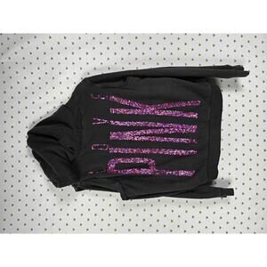 HTF Victorias Secret PINK Bling Star Sherpa Fur Zip Up Hoodie LARGE RARE Jacket